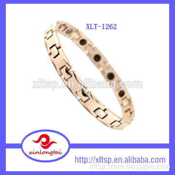 Rose gold plating Magnetic Bracelets Negative Ions balance Germanium Infrared Ray bracelet
